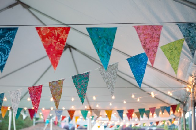 Bunting and lights